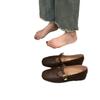 Retro Single Shoes Women's New Spring and Autumn Soft Soles One-pedal Versatile Ladyshoes Small Leather Shoes Flat Bottom