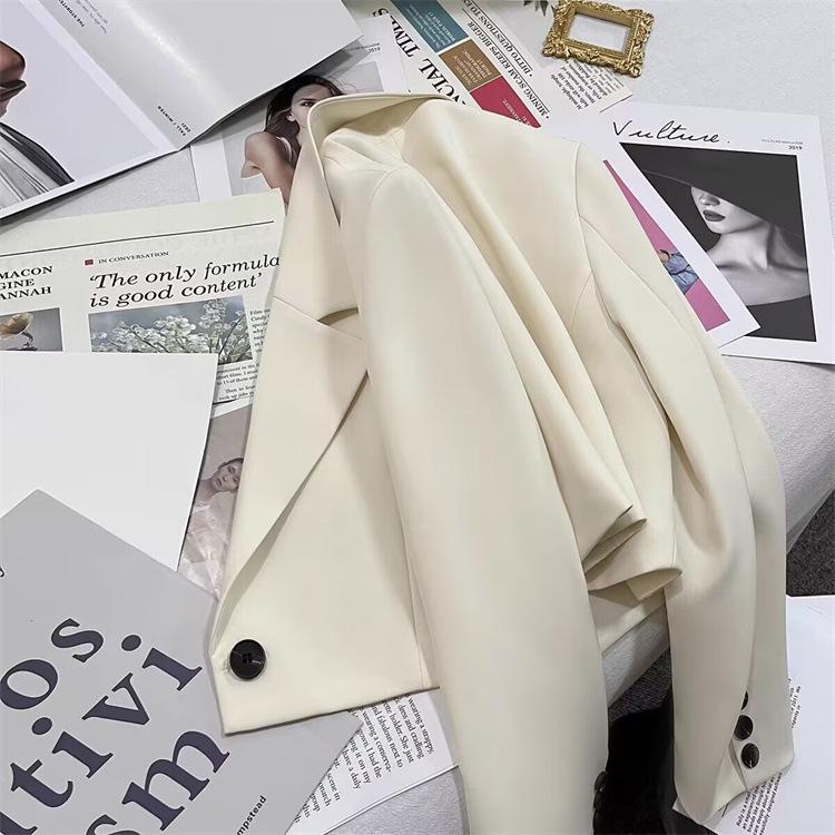 Women's Pink Short Blazer Jacket - 2025 Autumn European and American Style, Versatile for Workplace and Commute