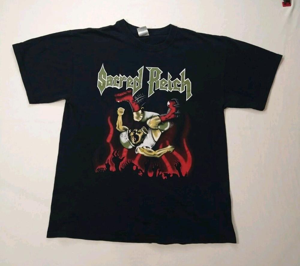 Vtg Sacred Reich Band Music Lover Heavy Cotton All Size Black Unisex Shirt BL076 Unisex T-Shirt S
