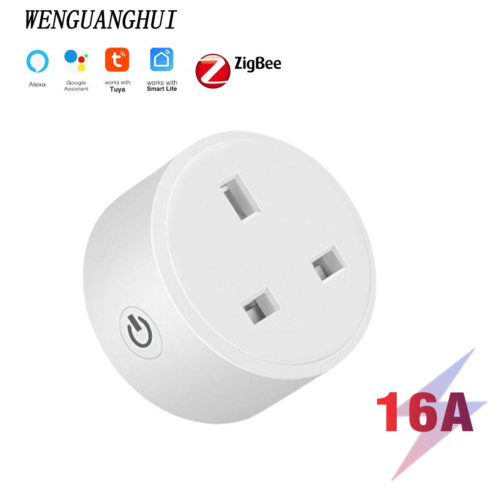 Tuya Zigbee Smart Socket Wifi Uk Plug Realizes Whole-house Intelligence By Zigbee Hub Gateway Control Supports Google Home Alexa