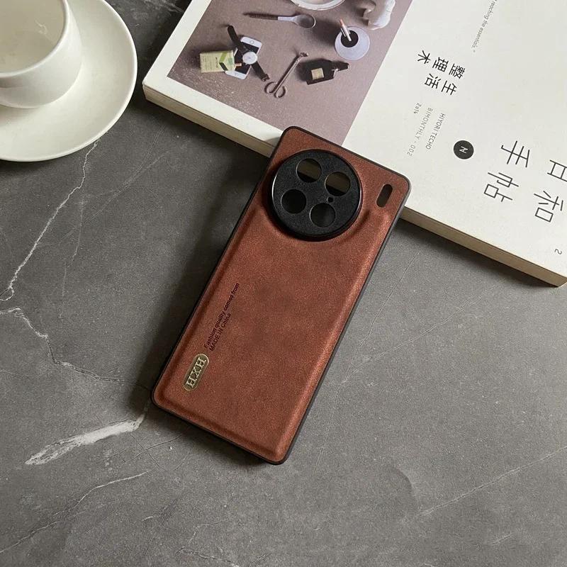 Magnetic for Vivo X100 X90S X90 Pro Plus Y78 S17 S16 V27 IQOO 12 Z8 Neo Case Leather Matte Soft Full Camera Protect Cover Shell