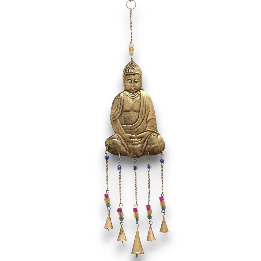 Buddha Wind Chime, 5 Brass Bells Handcrafted