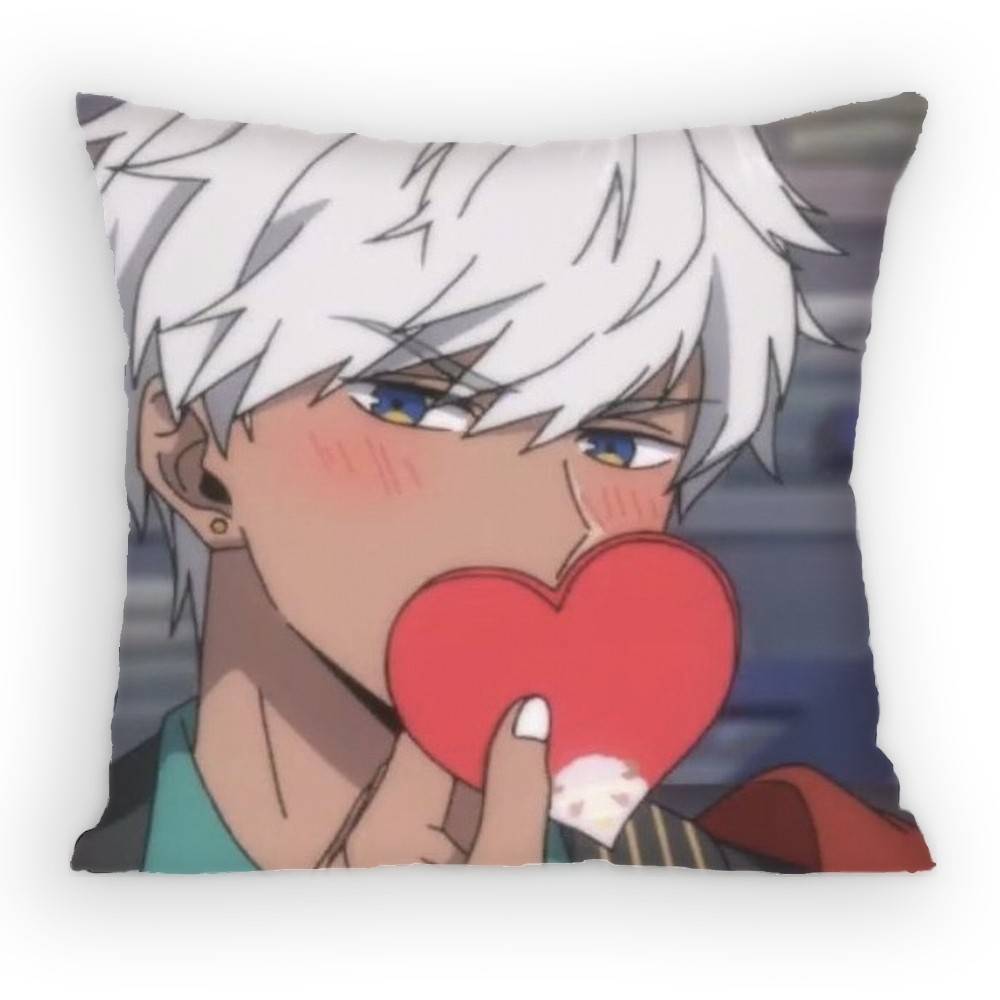 CUTE Game OObey Me World Mammon Pillow Case Antidustmite Pillowcase Invisible zipper silky short plush Sofa cushion cover