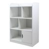 GINGER HOME – Meuble de rangement enfant 4 niveaux avec porte, bibliothèque/étagère, MDF blanc, 30×60×90 cm