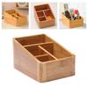 Creative Bamboo Desktop Sundries Storage Box Multi-Partition Arrangement