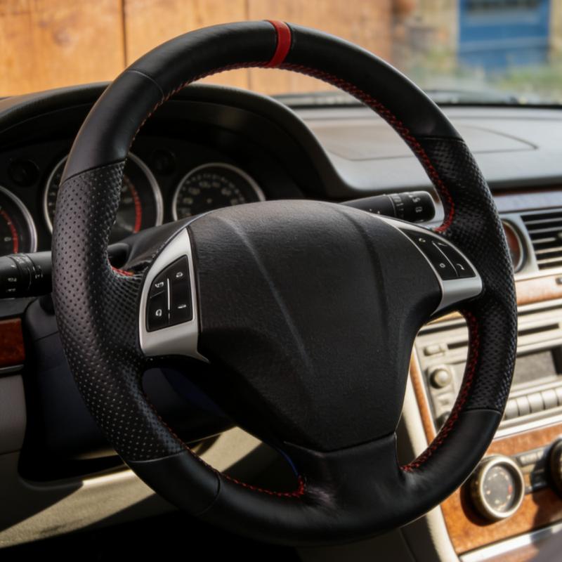 

Black Car Steering Wheel Braid Cover For Fiat Bravo Doblo Opel Combo Grande Punto Linea Qubo For Vauxhall Steering Wrap Black Thread