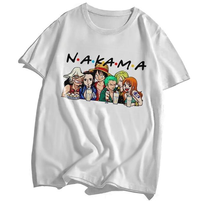 

Summer 2026 One Piece Straw Hat Group NAKAMA Partner Theme 100 Cotton Printed Loose Tshirt Male and Female Parent Tops S