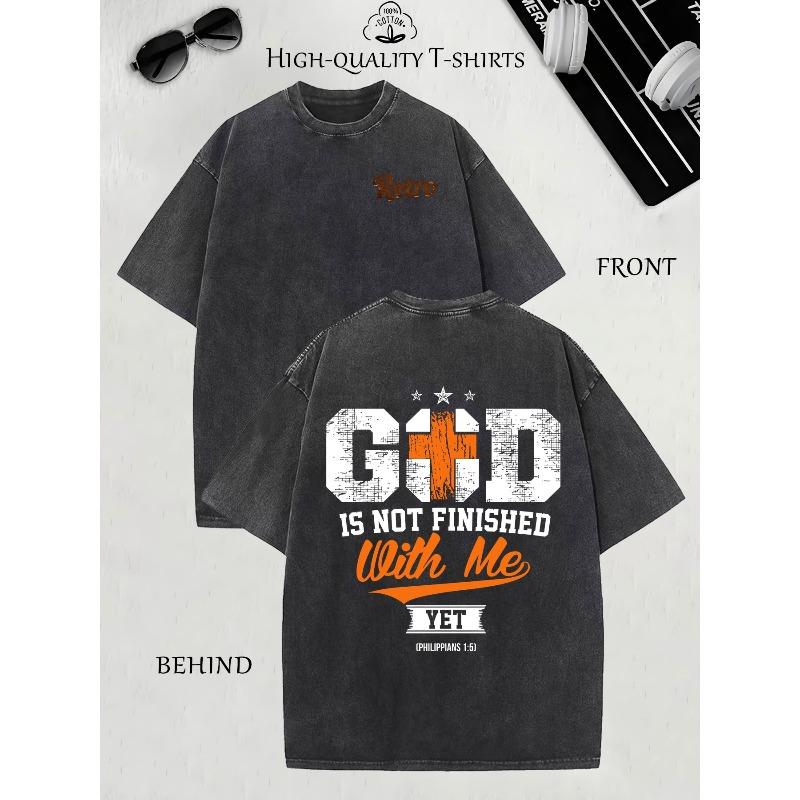 

Street Style Pattern Printed Men s Fashionable T-shirt, High-quality Washed T-shirt, Round-neck Loose Large-sized Men s Short-sleeved , Trendy S чёрный