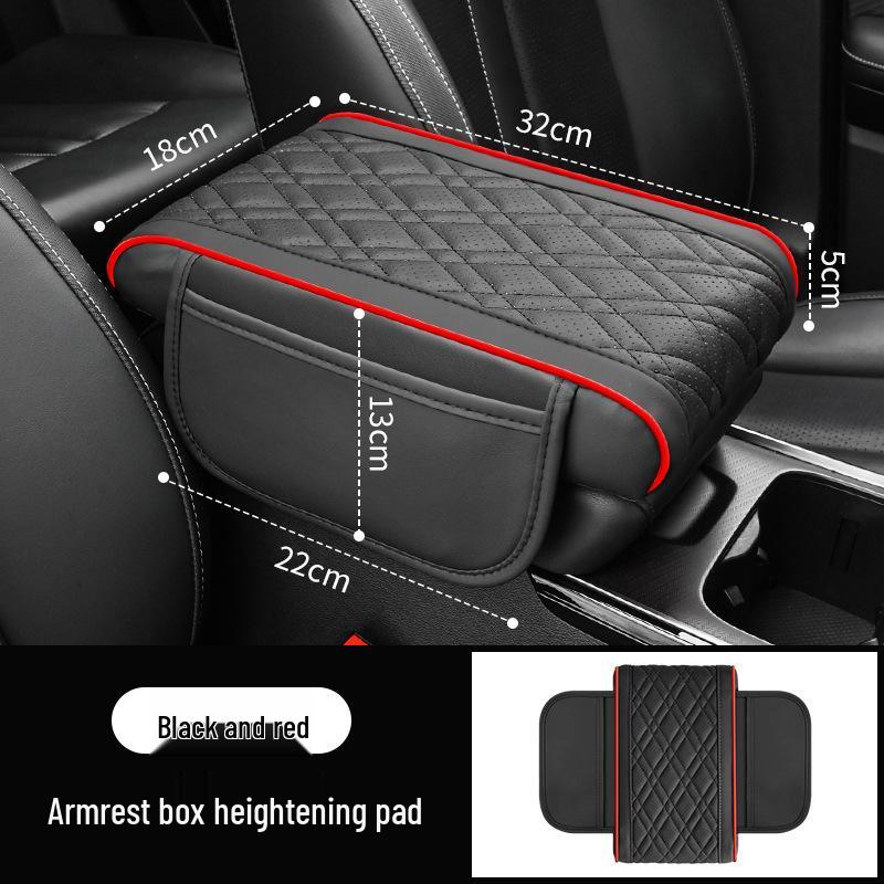 Breathable Car Armrest Heightening Pad with Multifunctional Storage and Protective Cover