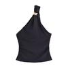 Kaslead New Arrival Women's Clothing Fashion Style Stylish Simple and Versatile Silm One Shoulder Tops 1293575