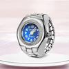 Fashion Mini Quartz Watch Clock Finger Rings for Men Women Elastic Strap Punk Gothic Couple Roman Ring Jewelry Gift