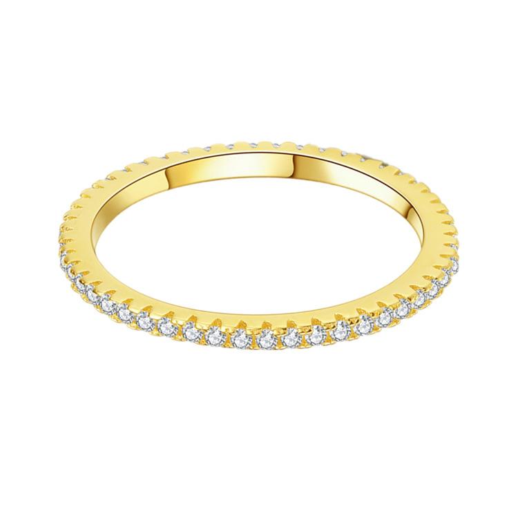 

Minimalist Fashion Full Zircon Ring For Women Students Personalized Closed Band 5# J01092 золотой