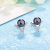 Buyee 925 Sterling Silver Stud Earring 8mm Freshwater Pearl Earring for Women Fashion Family Party Fine Jewelry Earring with Box