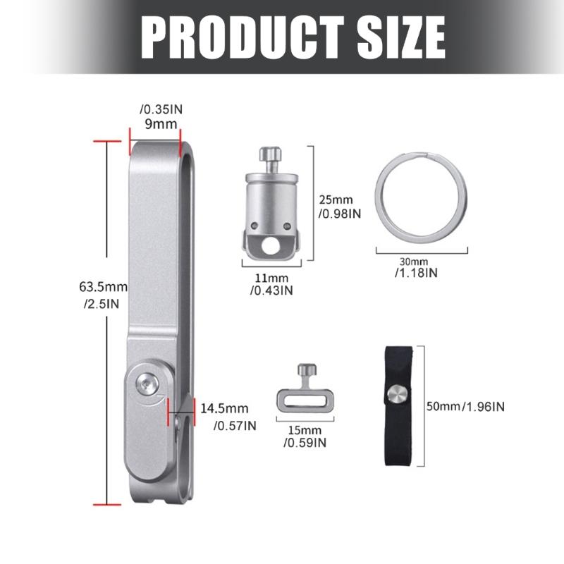 Compact Ti Alloy Key Clip Belt Keychain For Minimalist Lifestyle Attachment To Pockets Belts or Bags Securely