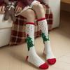 Snowflake Elk XmasTree Christmas Stocking Coral Fleece Thicken Floor Socks Fluffy Socks  For Women