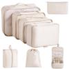 8-Piece Travel Organizer Set: Clothing Compartments & Portable Suitcase Bags