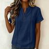 Fashionable Women's Button Up Collar Short Sleeved Women's Shirt
