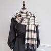 Luxury Cold-Proof Winter Women Men Scarf Thick Warm Tassels Shawls Pashmina Stripe Designer Neckerchief Cashmere Lady Outdoor