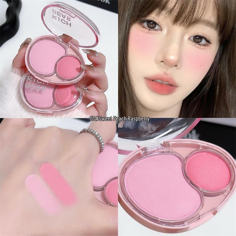 

Стойкие двухцветные мягкие румяна RichBear цвета натурального молочно-розового для универсального контуринга.