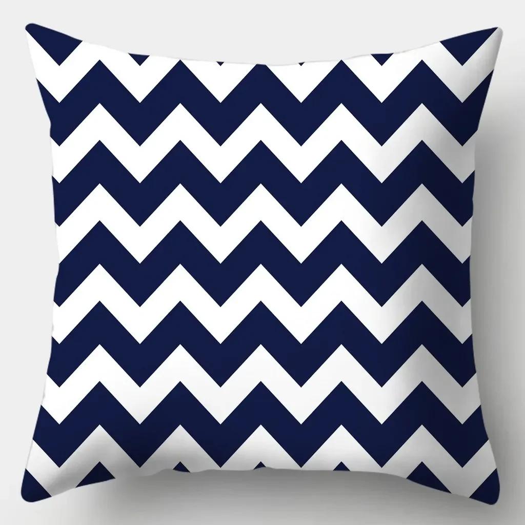 

Домашний декор Креативная синяя наволочка с принтом Квадратная на диван Полосатая клетчатая наволочка 66x66cm бордовый