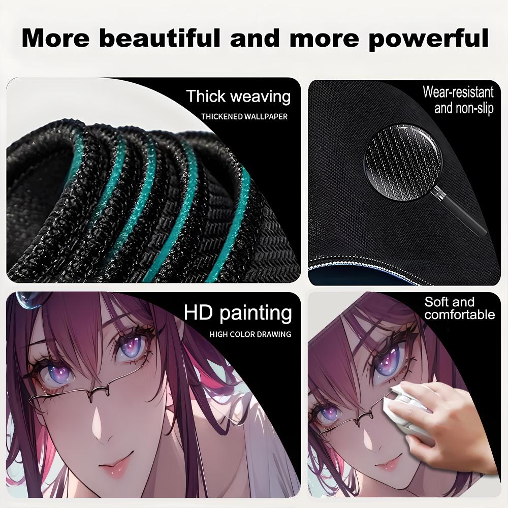 HYBXAXC Mouse Pad game fantasy H-Honkai Star Rail Kafka Mouse Pad Large Thick Desk Pad Stitched Edges Gaming Mouse Mat for PC HD