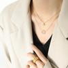 Golden Smiley Face Sun Necklace for Women - Titanium Steel, Creative Design, Fade-Resistant