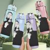 1PC Black Female Portrait A 750ml Sports Water Bottle Leakproof Straw Lid Outdoor Office Home