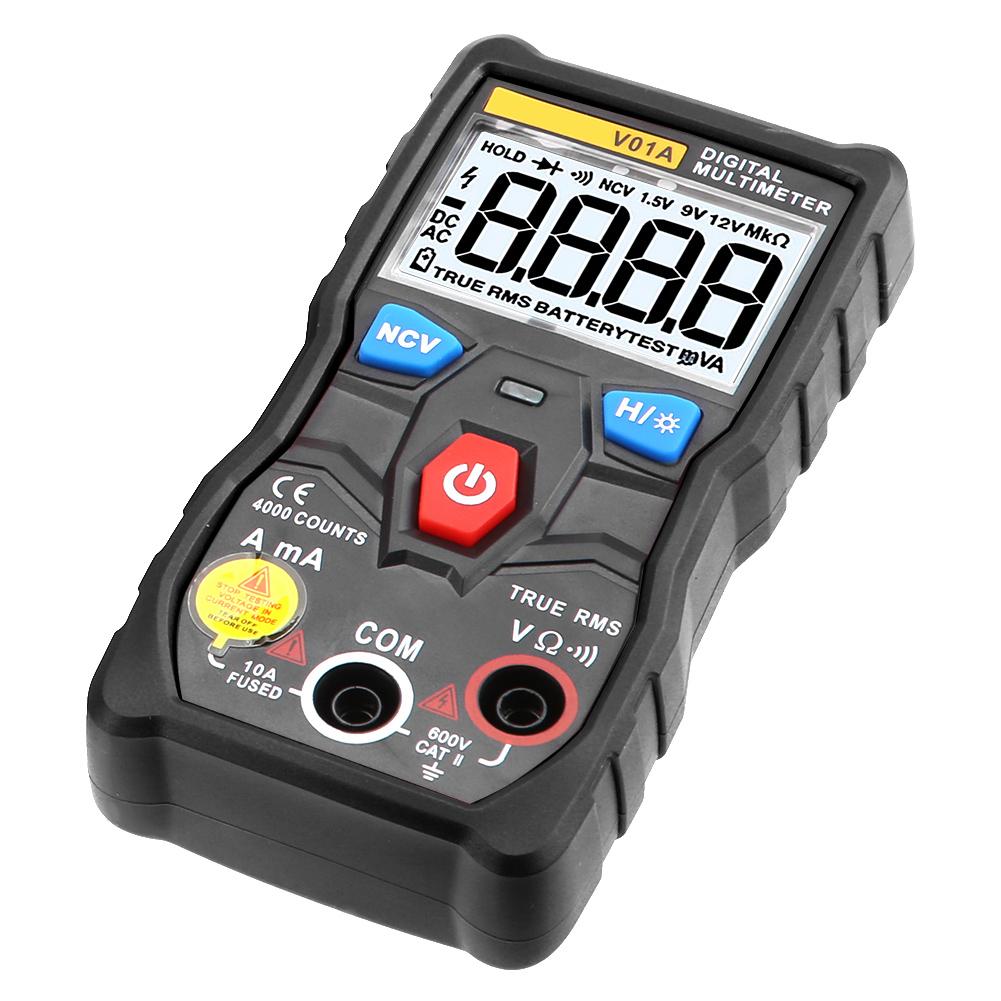 ANENG V01A Auto Range True RMS Digital Multimeter ACDC Current Voltage Ohm Tester (Red)