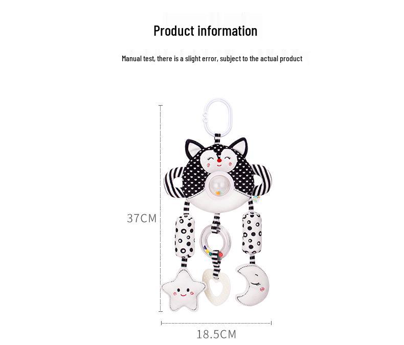Happy Monkey Black & White Baby Rattle and Stroller Wind Chime