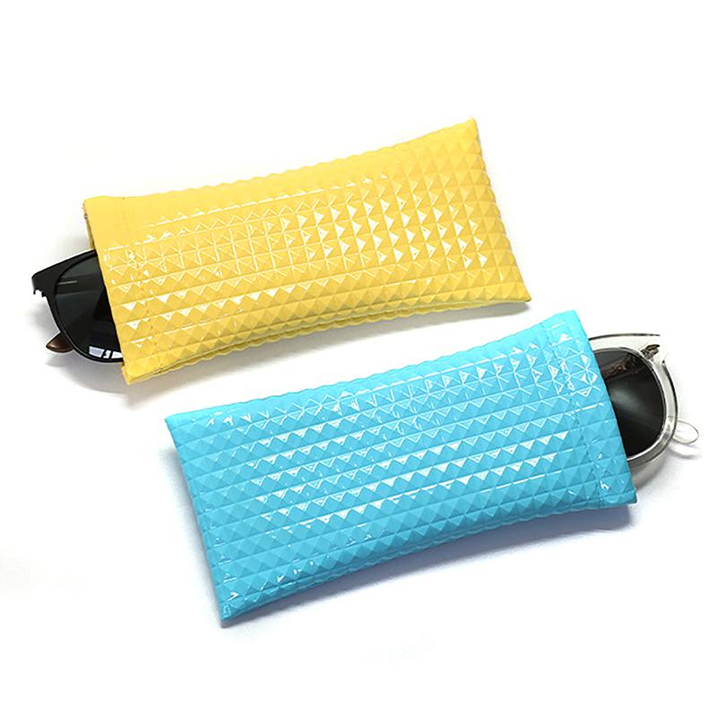 Candy Color Pu Leather Sunglasses Bag For Women Men Glasses Case Wallet Storege Cases Portable Waterproof Glasses Storege Bags