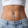 Butterfly Flower Belly Button Rings Rose Key Navel Piercing Jewelry Set For Women Beach Party Body Belly Jewelry Gift