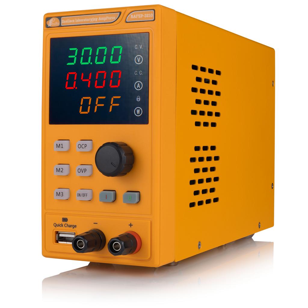 Rosfix Zasilacz Laboratoryjny AmpForce RAFEP-3210 32V 10A – Regulowane Napięcie i Prąd | Wysoka Precyzja | System Zabezpieczeń ROSFIX PROTECT