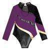 Body da ballo per bambina, a maniche lunghe, con decorazione con strass lucidi, a maniche lunghe, per abbigliamento da ginnastica
