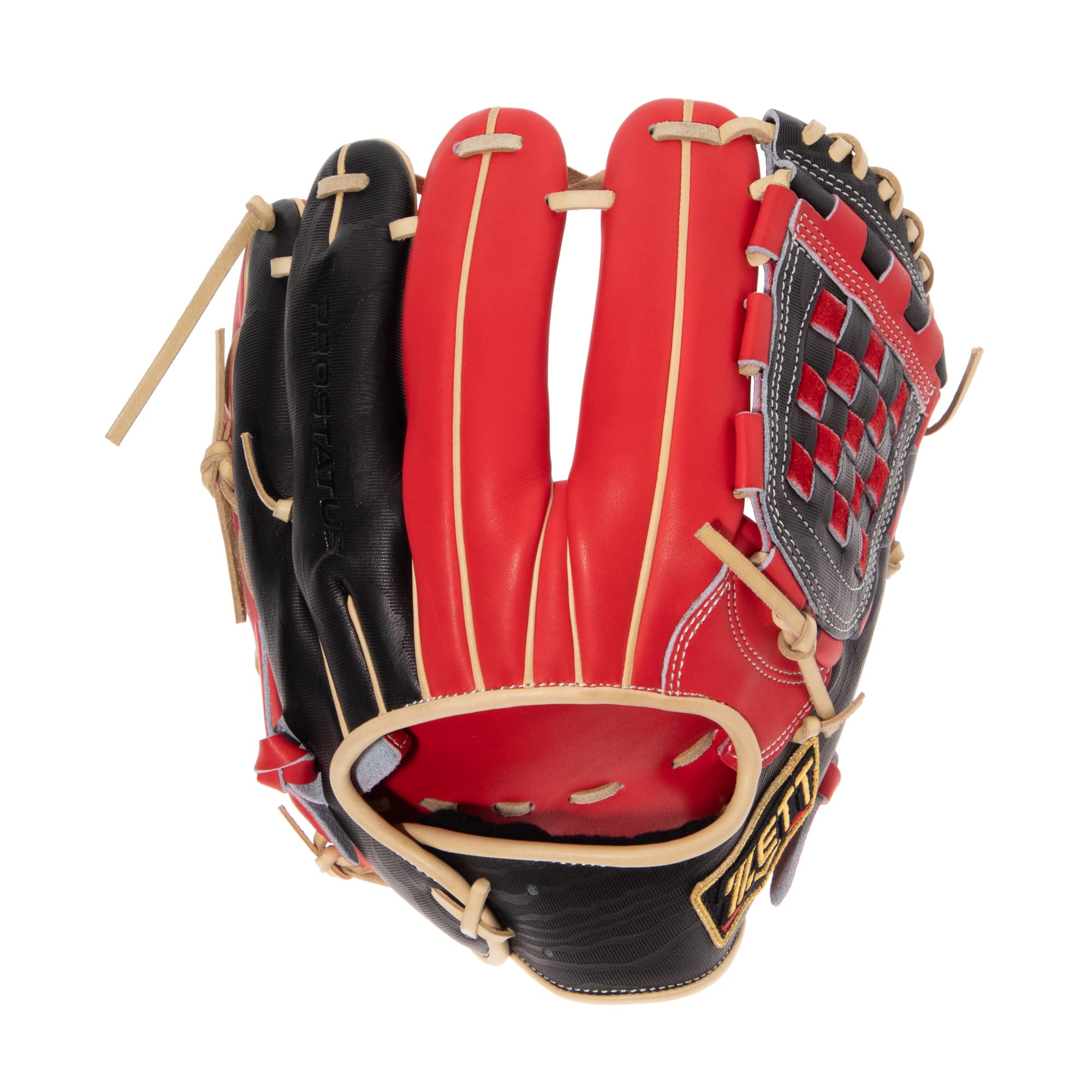 

ZETT Pro Status Sosuke Genda Soft Baseball Second Red x Black Size 4 Glove, Base/Shortstop, Right-Handed Throw, (6419), (BRGB32250)