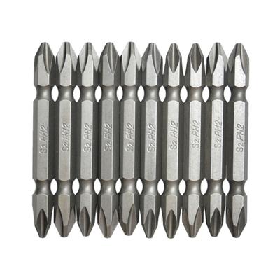 10PCS Double Ended Design Screwdriver Bits 65mm Length Carbon Steel PH2 Size Design For Hand Projects Repairs