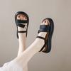 Beach Fairy Sandals Female with Skirt Sandals Slippers Thick Bottom Two Wear Slippers Female Outwear Fashion Women Summer Breathable Shoes