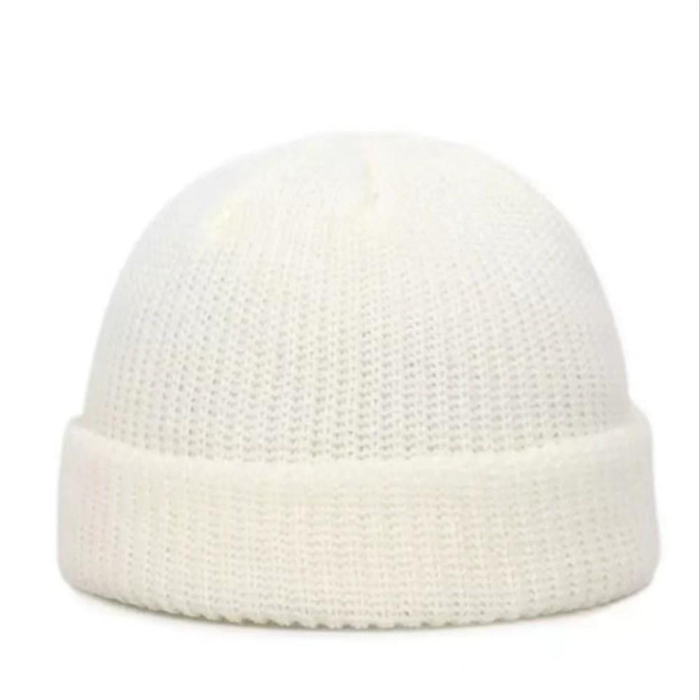 Kurze Skullcap Koreanischer Stil Melonenmütze Retro Strickmützen Herbst und Winter