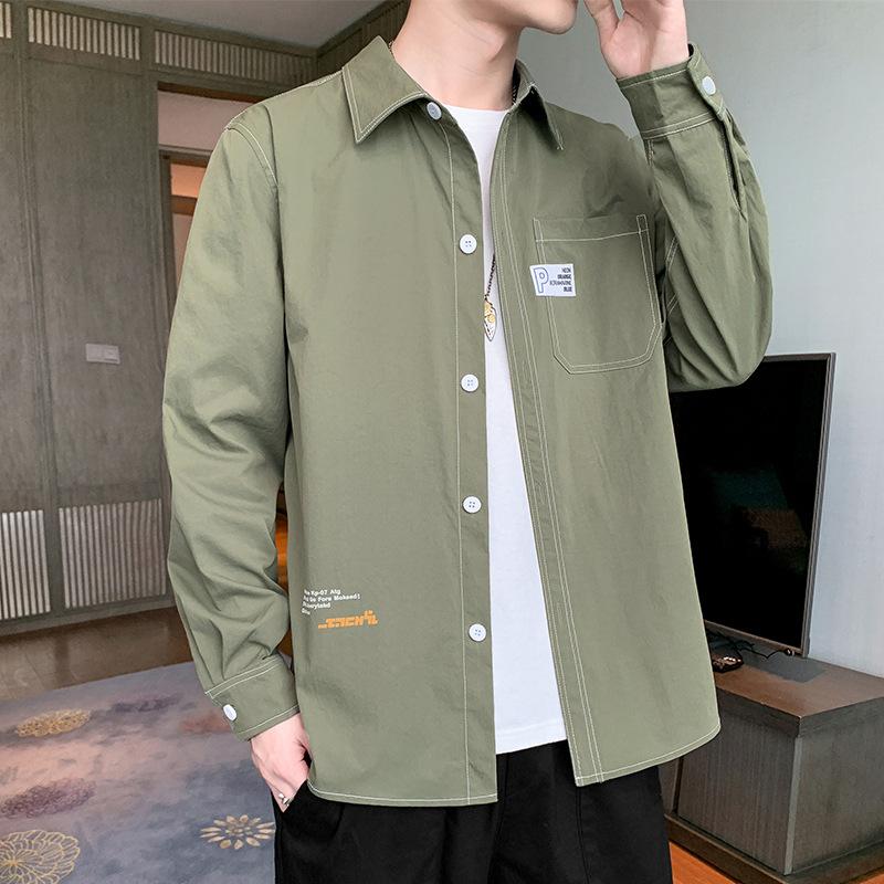 Spring And Autumn New Work Shirt Casual Black Coat Men