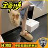 Fashion high-end fluffy slippers women's 2025 autumn and winter new outer wear platform muffin half slippers head cotton shoes women