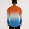 Men Gradient Color Crew Neck Long Sleeve T Shirt Faith Letter Print Casual Daily Wear Top For Spring Autumn