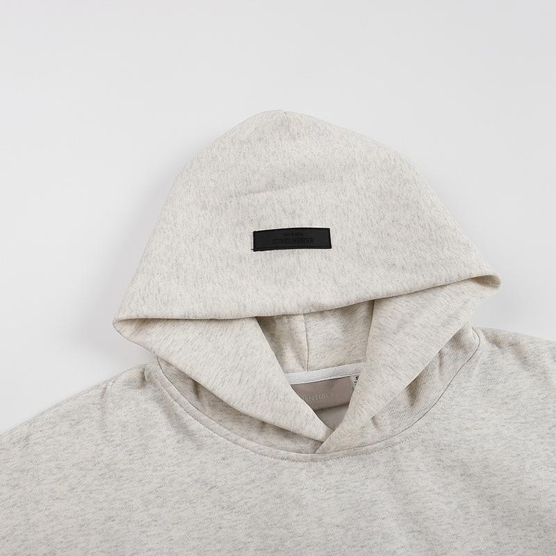 Fog Essentials Flocked Letter Hooded Sweatshirt - Unisex Loose Fit With Plus Velvet Lining