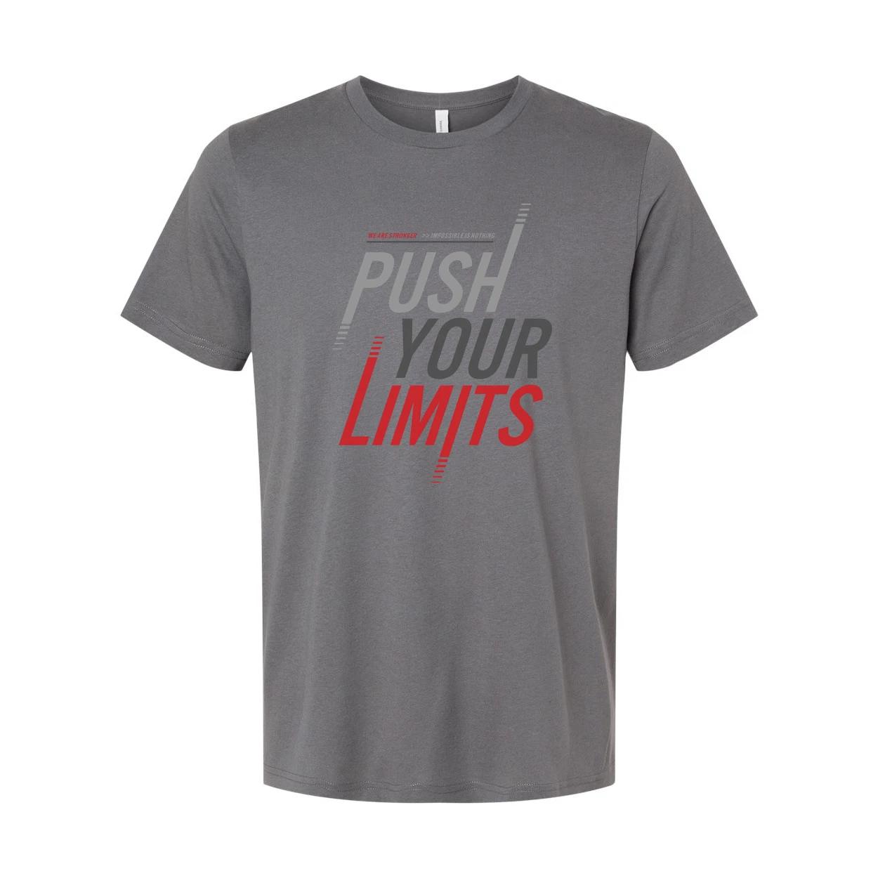 Push Your Limits Graphic Tee Unisex White Cotton Workout T Shirt for Men and Wom S