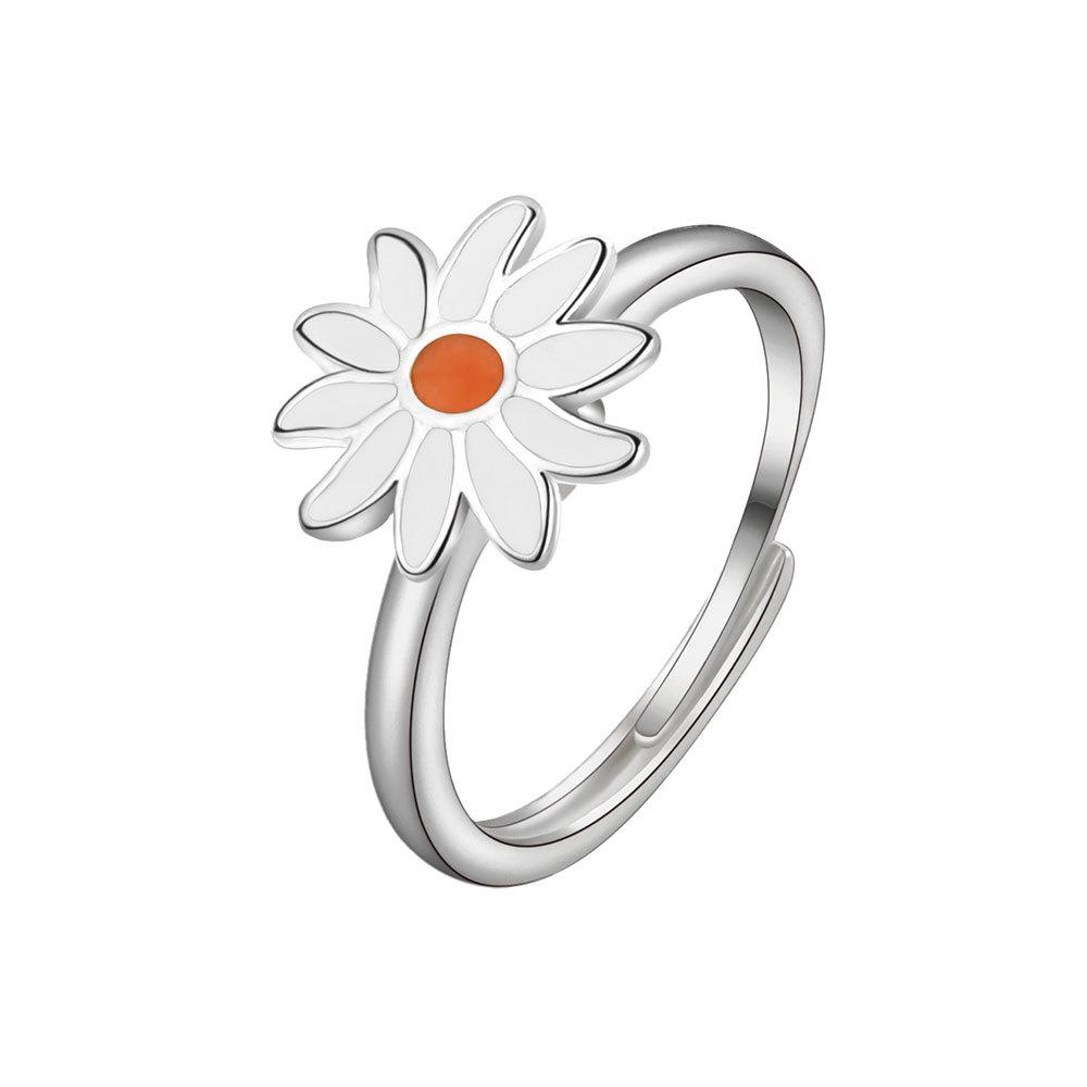 

Rotating Enamel Daisy Flower Ring For Women Anti Stress And Anxiety Relief Spinning New In Ring Luxury Quality Jewelry Anillos resizable