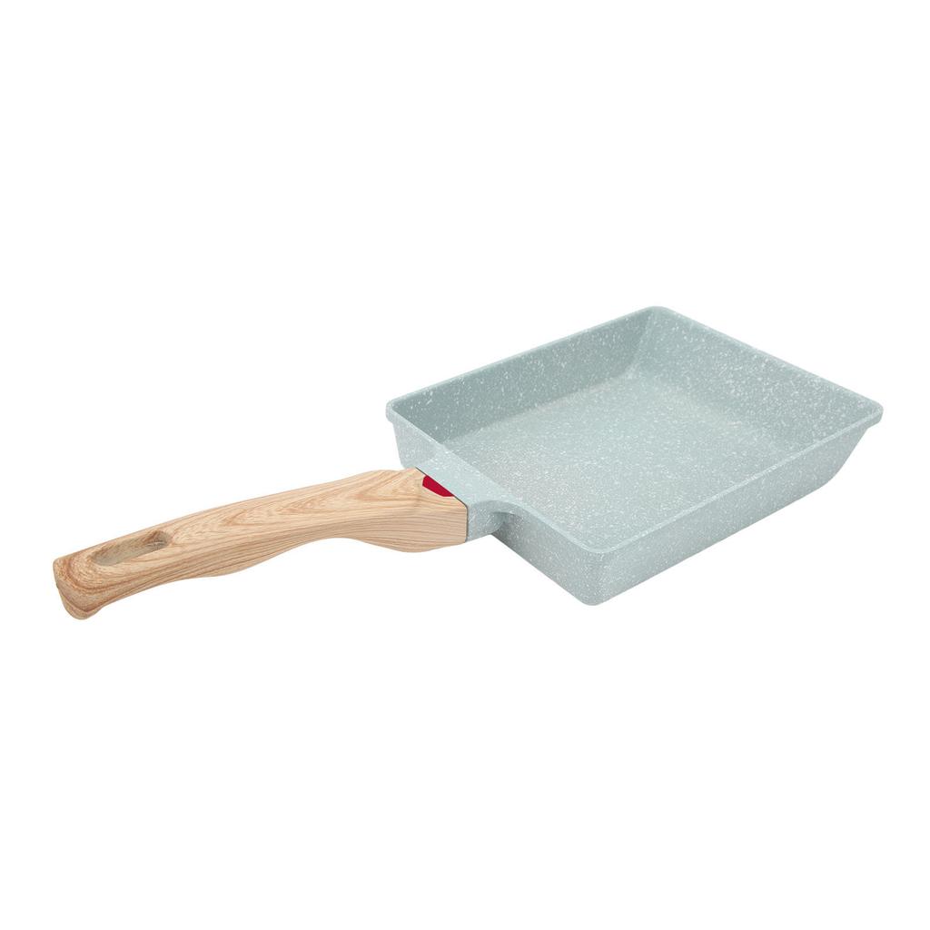 Mini Frying Pan Green Square Non Stick Aluminum Alloy Evenly Heated Egg Frying Pan for Home