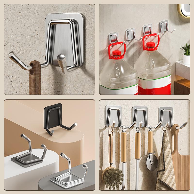 1/3/5/10pcs Kitchen Sponges Holder Stainless Steel Sink Sponges Drain Drying Rack Self Adhesive Storage Holder Wall Hooks Kitchen Organizer