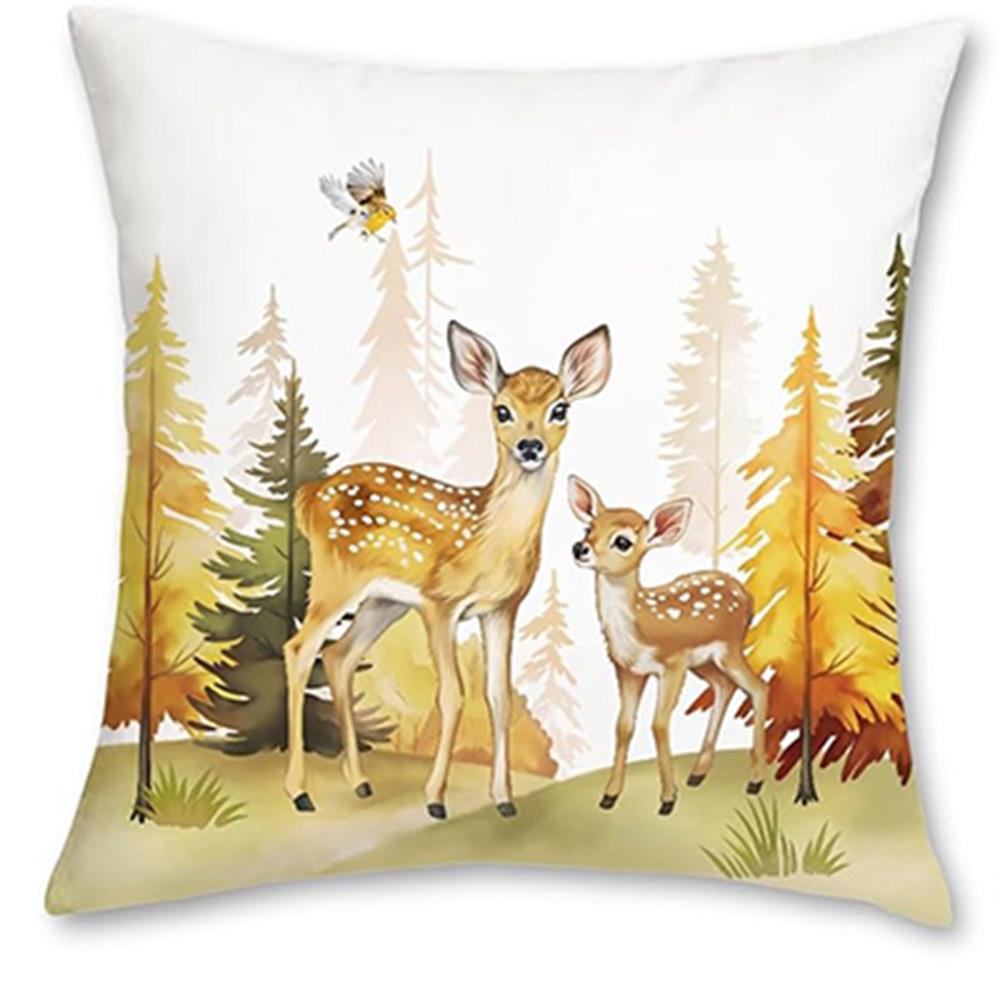 Nature-Inspired Forest Animal Pillowcases: Deer, Bear, Fox, and More! Sofa Cushion Cover, Home Room Decoration