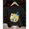 The Simpsons Cartoon Casual T Shirt Children Boys Girls Summer Cute Kawaii Crew Neck Fashion Street Tops