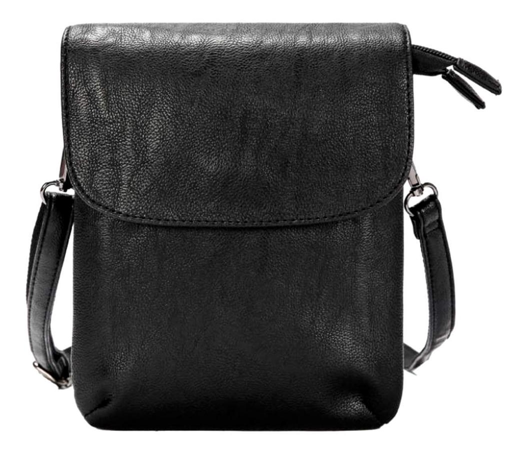 ZAZALAND Mini Shoulder Pouch with Detachable Shoulder Lightweight Leather Bag/Belt Strap, (Black)