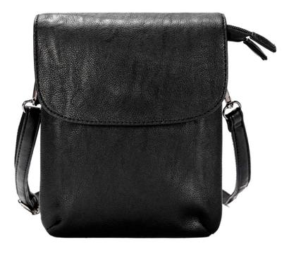 Mini Shoulder Pouch with Detachable Shoulder Lightweight Leather Bag/Belt Strap, (Black)