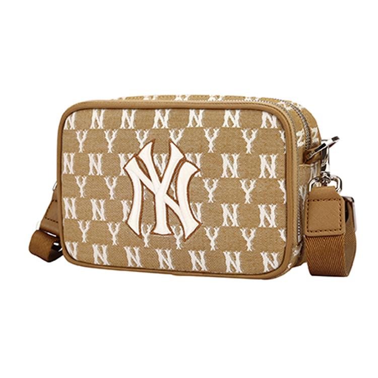 New MLB Monogram Collection Fabric Camera Bags Shoulder Bag Crossbody Bag Mini Unisex Khaki 32BGDM111-50B